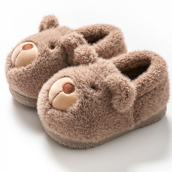 Cute Bear Slippers for Women Winter House Shoes