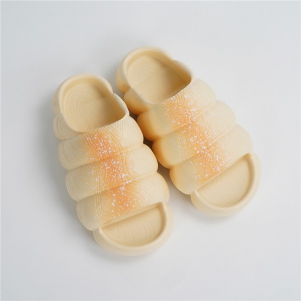 Croissant Slides for Women Puffy Bread-Like Sandals