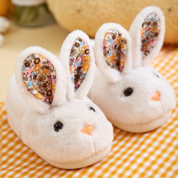 Fuzzy Bunny Slippers For Little Girls and Boys Cute House Shoes