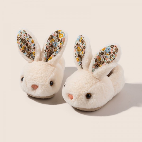 Fuzzy Bunny Slippers For Little Girls and Boys Cute House Shoes