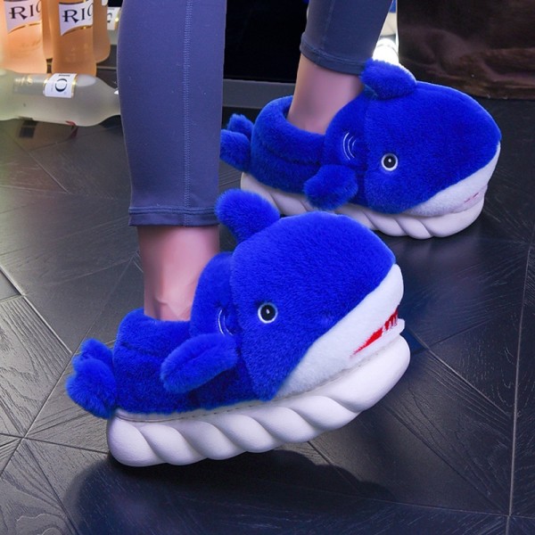Fuzzy Shark Slippers Warm House Shoes for Adults