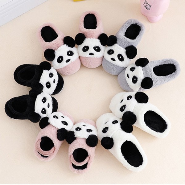 Cute Panda Slippers for Kids and Toddlers Fuzzy House Slippers