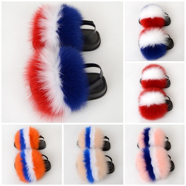 Cute Kids' Fur Slides with Back Strap Toddler's Furry Sandals