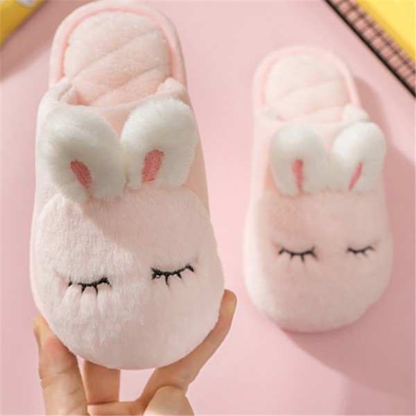 Bunny Slippers for Kids Women's Animal Scuff Plush Rabbit Slippers