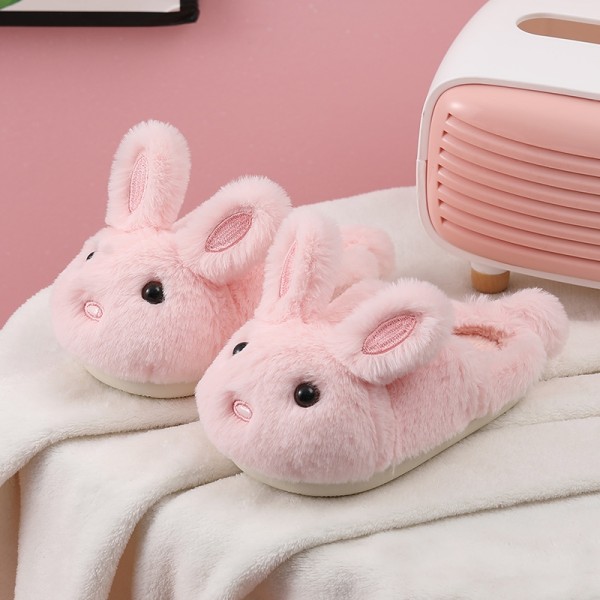 Pink Bunny Slippers for Kids Cartoon House Shoes
