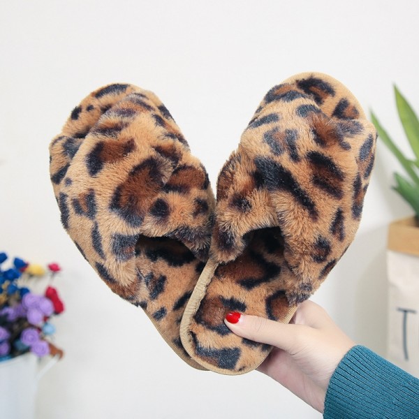 Leopard House Slippers in Cross Band for Women