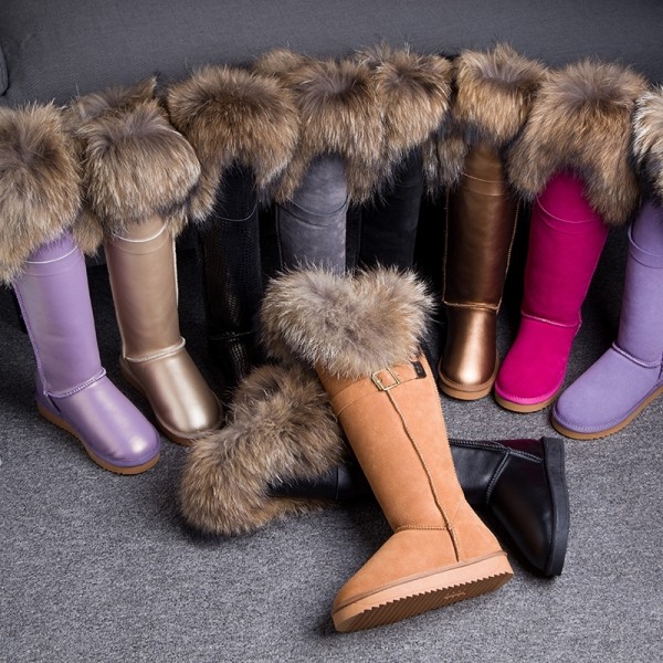 Luxury Over the Knee Boots with Fur Toppers for Women