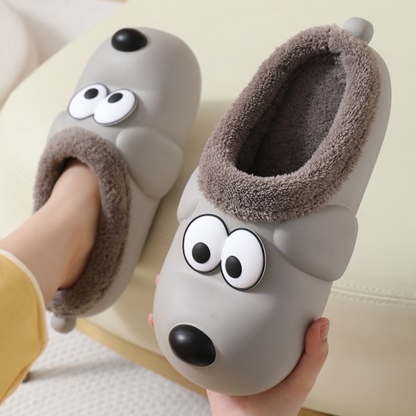 Men's Dog House Slippers Warm Fur Lined Clogs