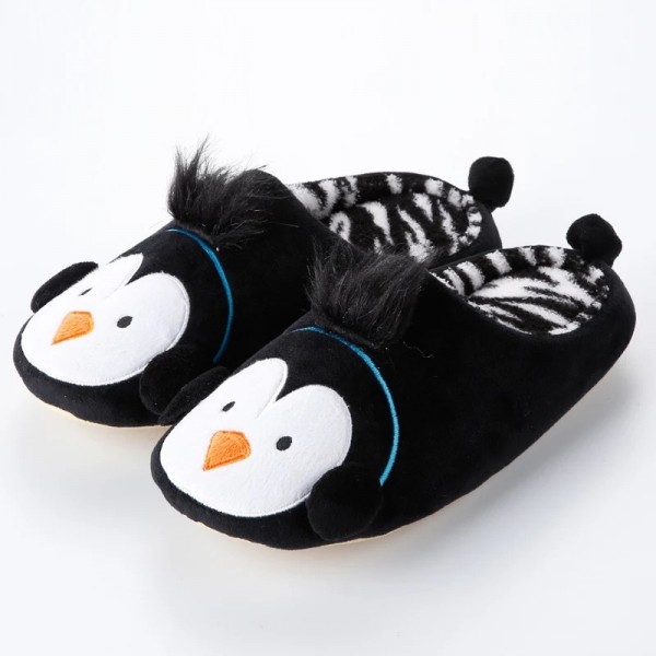 Christmas Penguin Slippers for Men and Kids Cute Animal Scuff Slippers