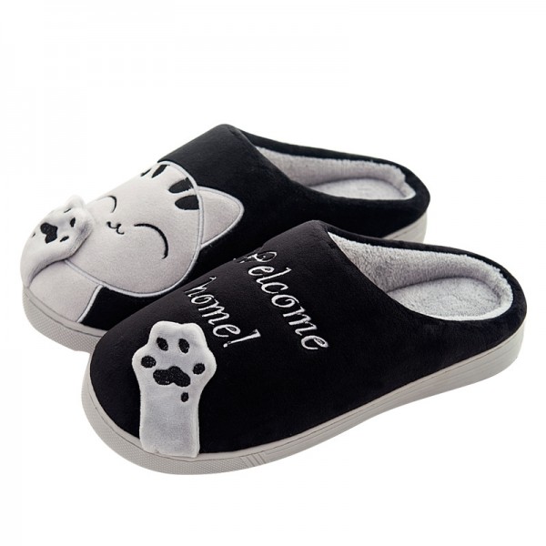 Men's Cat Scuff Slippers Couple Hoodback House Slippers