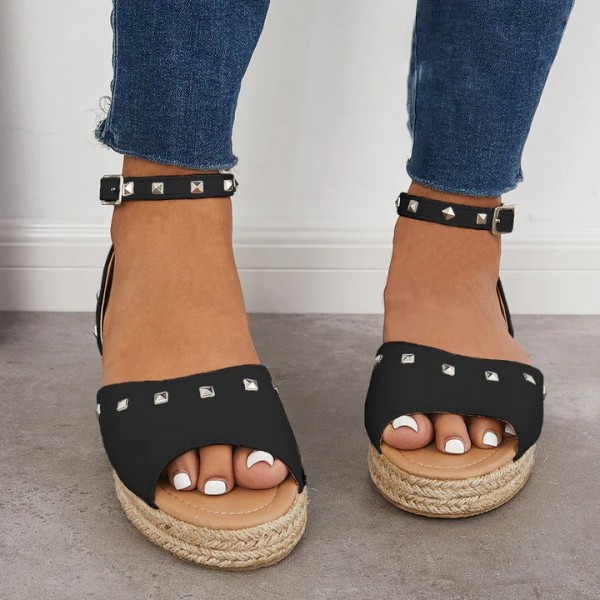 Platform Wedge Sandals with Rivet Summer Shoes for Women