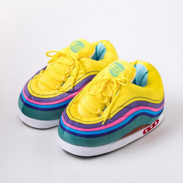 Rainbow Sneaker Slippers Men and Women Plush House Shoes