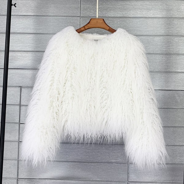 Shaggy Fur Jacket Women's Mongolian Fluffy Outerwear