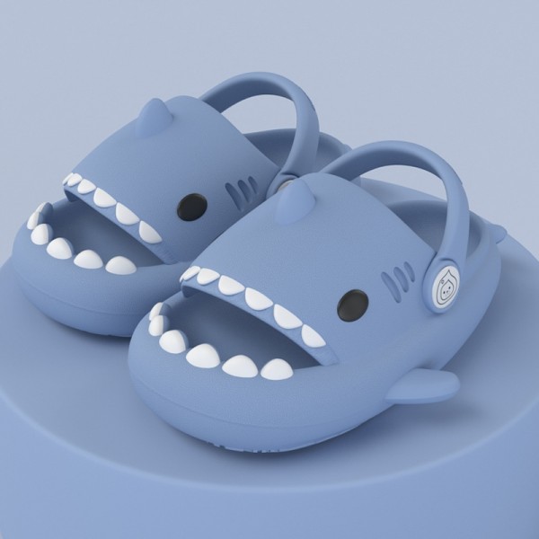 Shark Slide Sandals Kids Toddlers Beach Cartoon Slippers with Back Strap