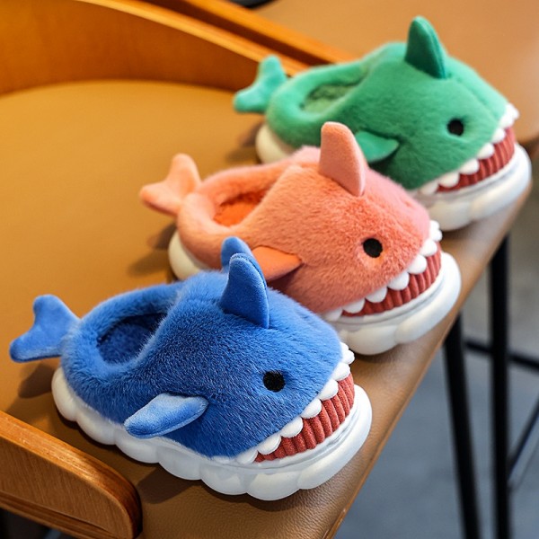 Shark Slippers for Kids and Toddlers Fuzzy House Shoes