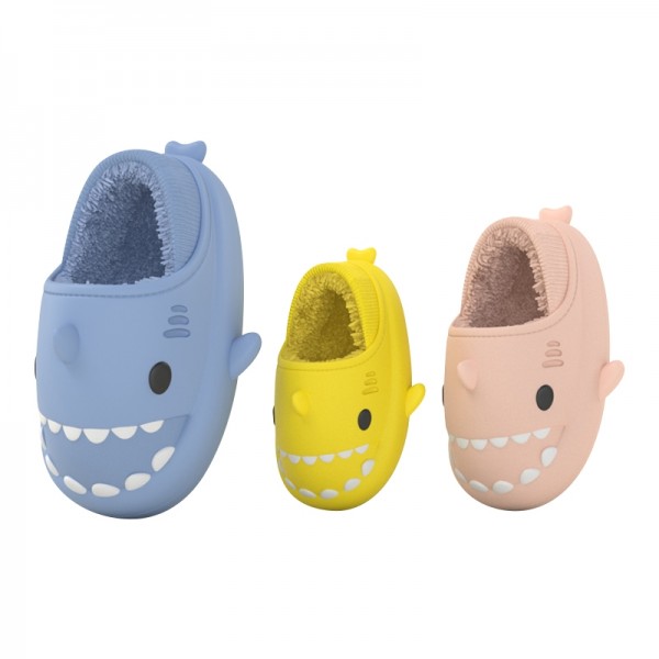 Waterproof Shark Slippers for Women and Men Fur Lined House Shoes