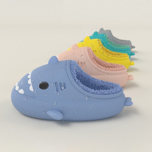 Waterproof Shark Slippers Kids and Toddlers Fur Lined Clogs
