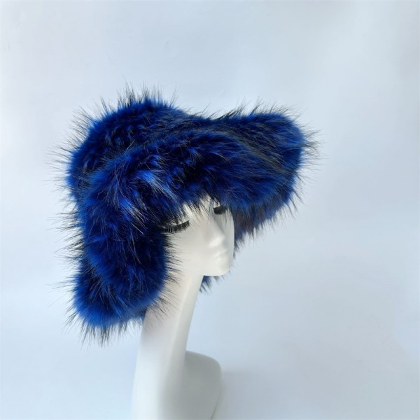 Winter Wide Brim Fur Hat for Women