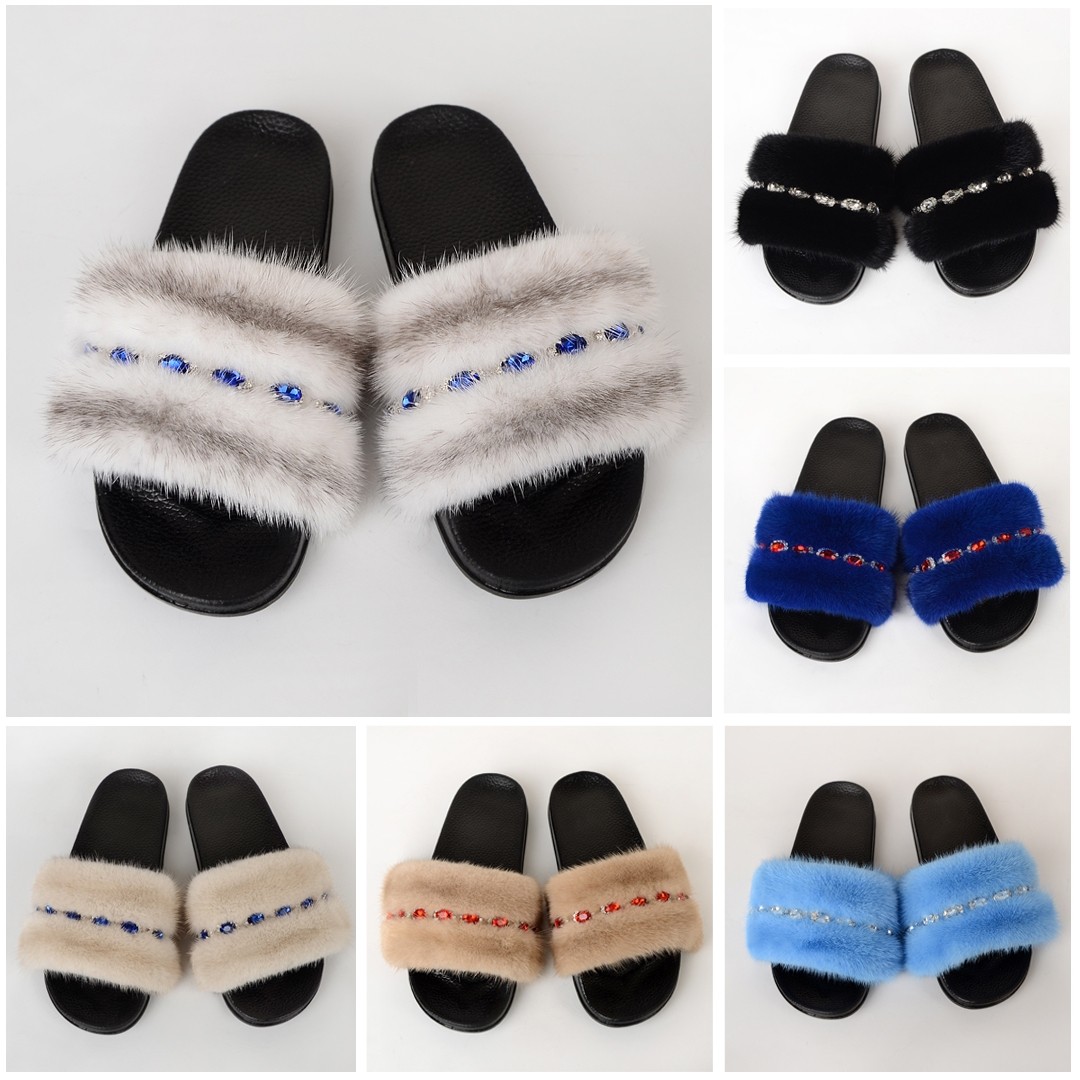 Luxury Fashion Real Mink Fur Slides – Wearstify