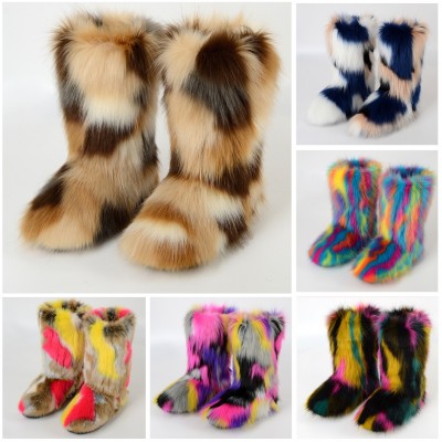 fluffy faux fur boots