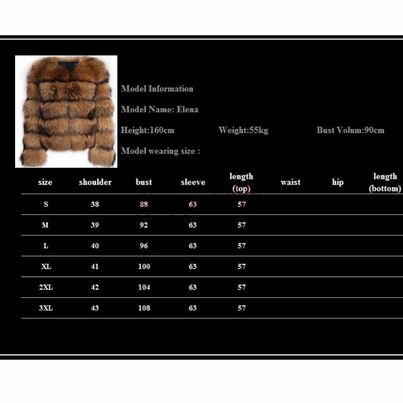 coat size chart
