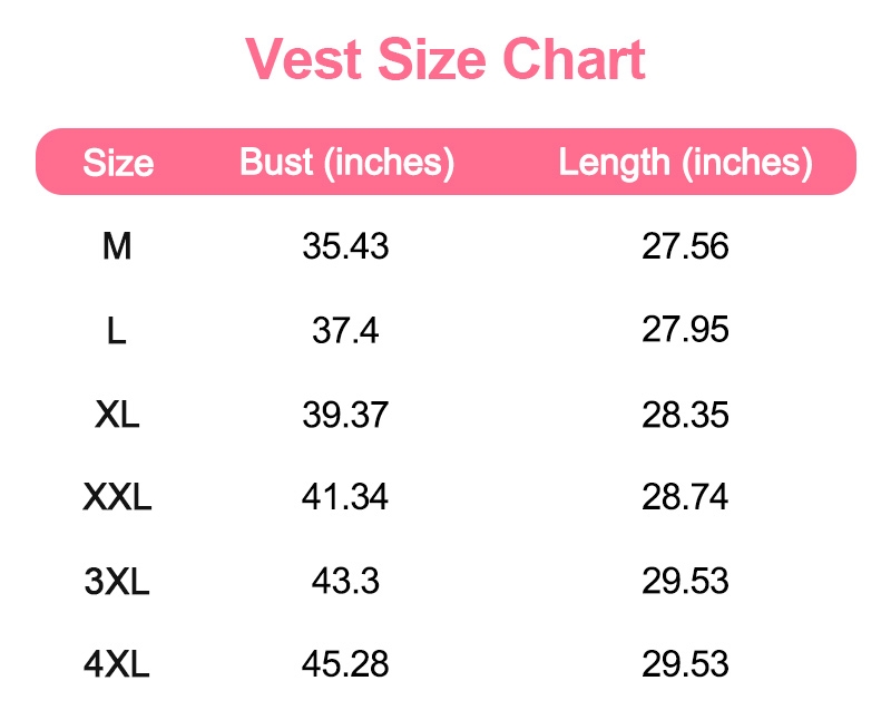 vest size