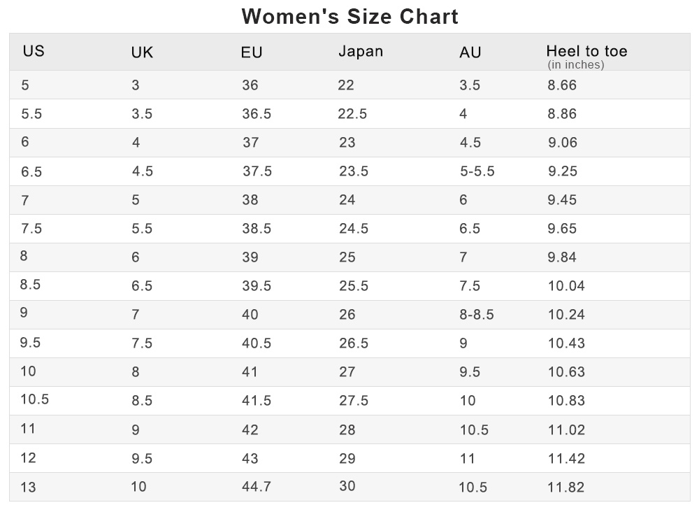 women's size chart